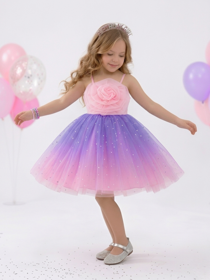 Dreamy Twirl Pink Ombre Tulle Dress Mia Belle Girls