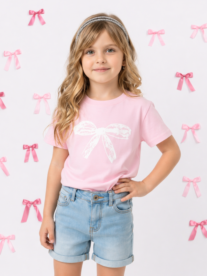 Classic and Cute Bow Graphic Tee Mia Belle Girls