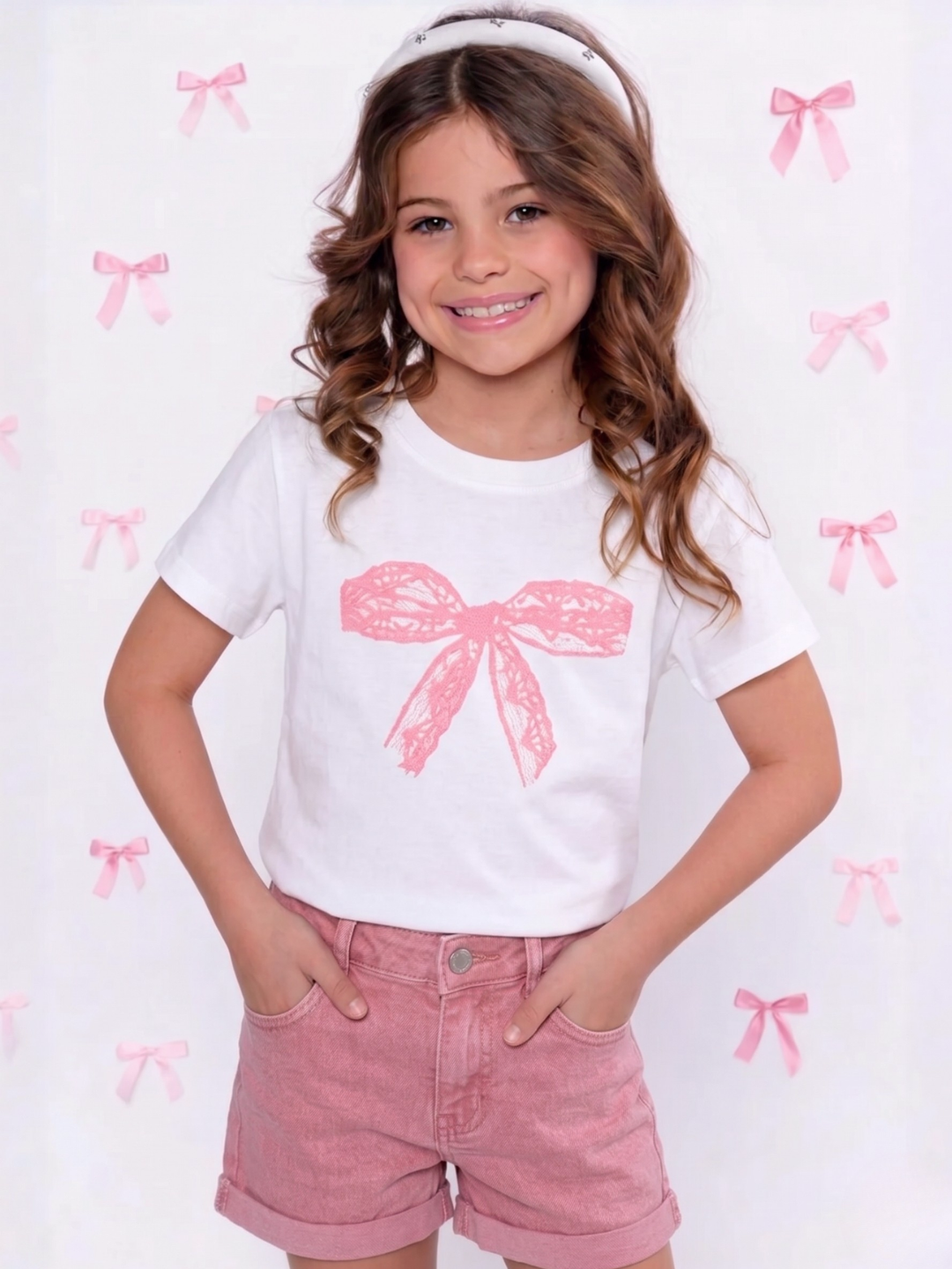Classic and Cute Bow Graphic Tee Mia Belle Girls