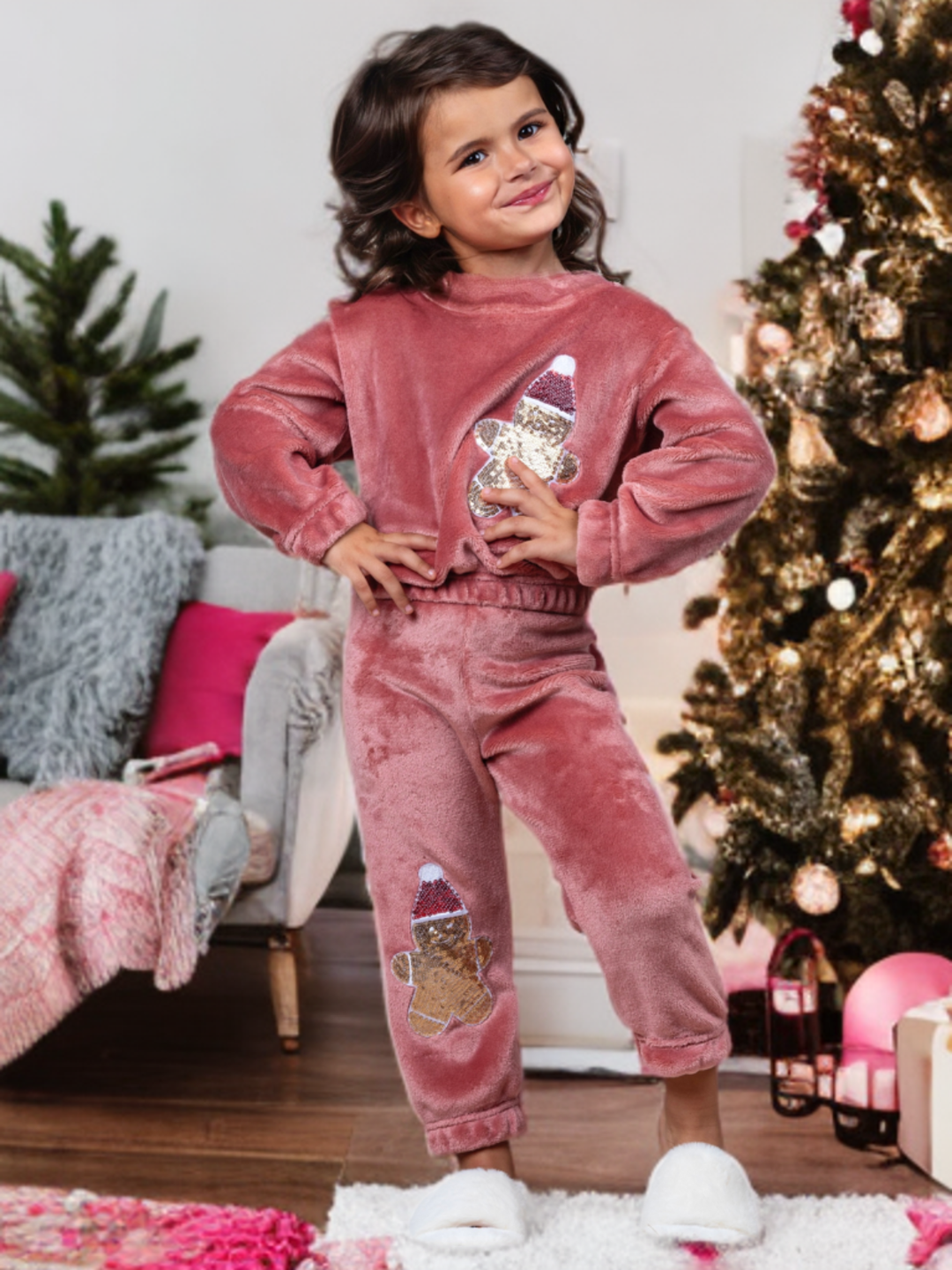 Mommy and Me Gingerbread Delight Christmas Lounge Set