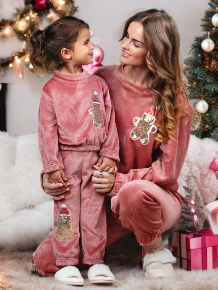 Mommy and Me Gingerbread Delight Christmas Lounge Set