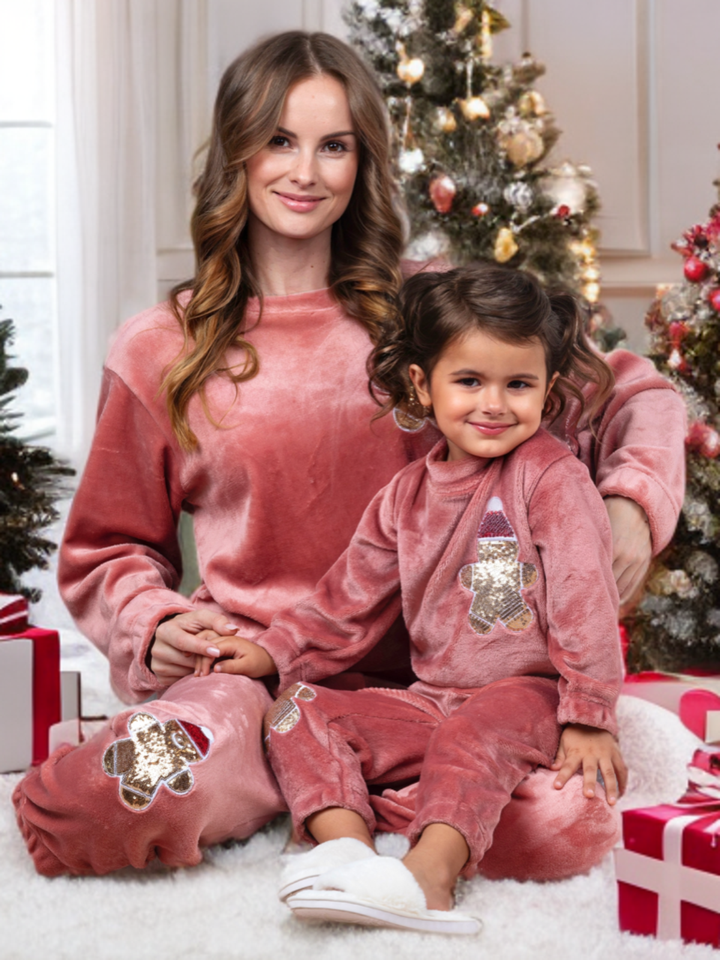 Mommy and Me Gingerbread Delight Christmas Lounge Set