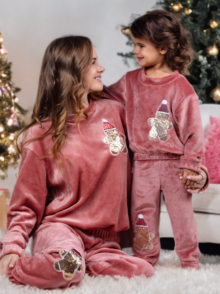 Mommy and Me Gingerbread Delight Christmas Lounge Set