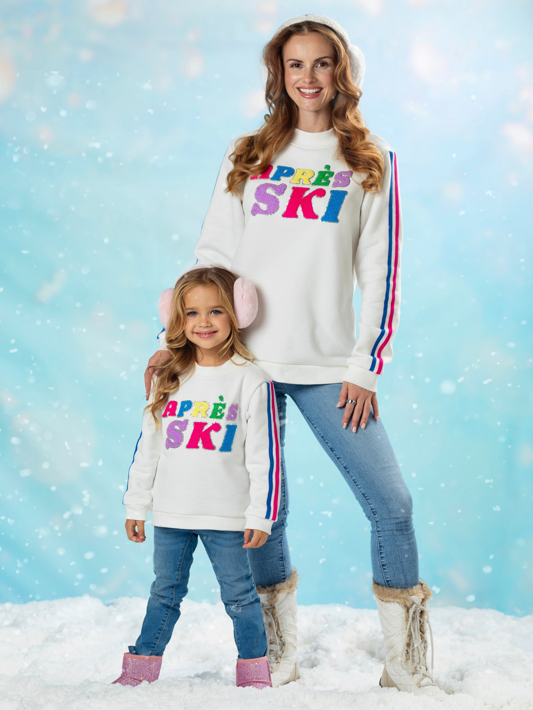 Mommy and Me Colorblock Après Ski Stripe Sweatshirt