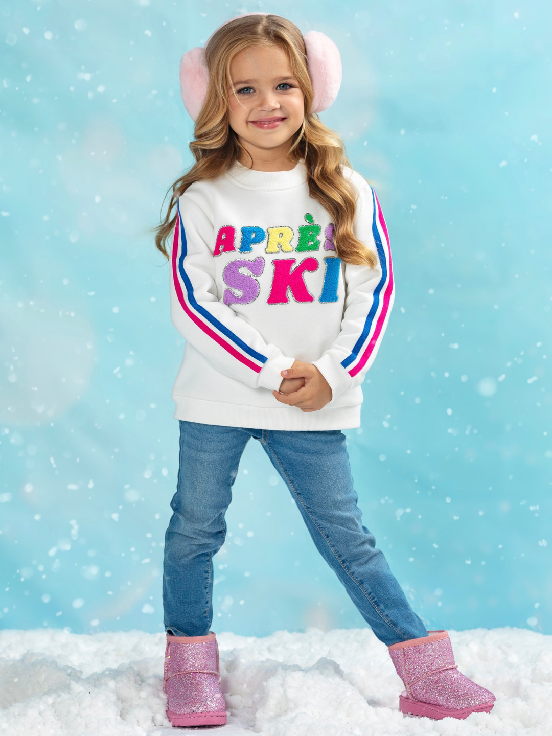 Mommy and Me Colorblock Après Ski Stripe Sweatshirt