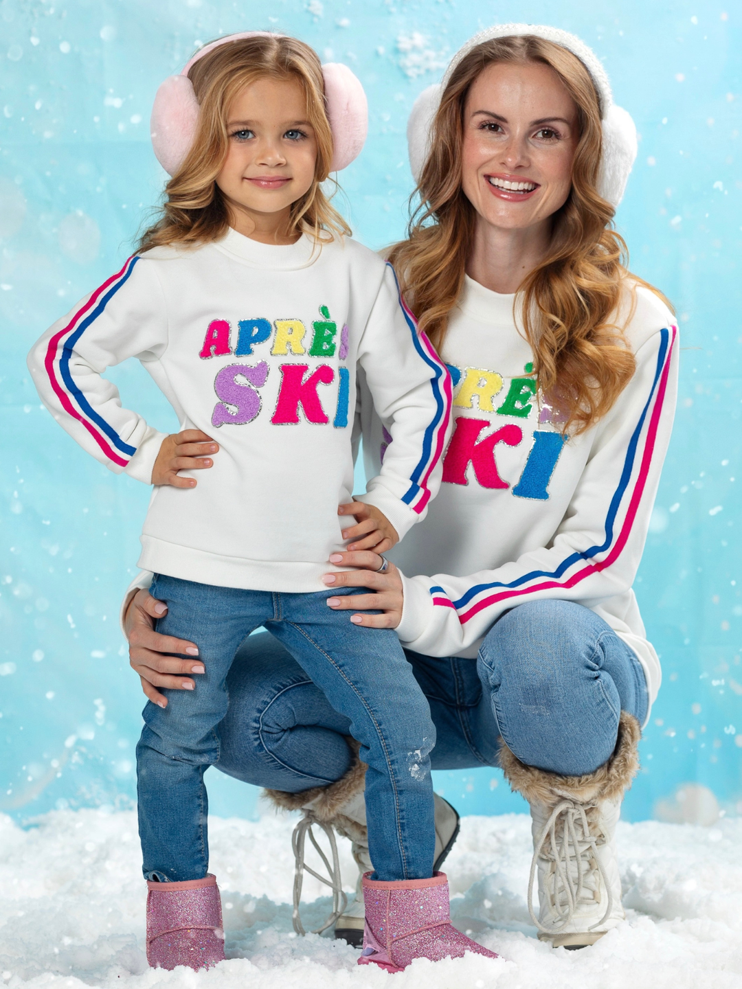 Mommy and Me Colorblock Après Ski Stripe Sweatshirt