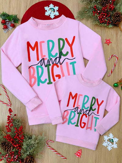 Mia Belle Mommy & Me Merry & Bright Pullover Sweater | Winter Sweaters
