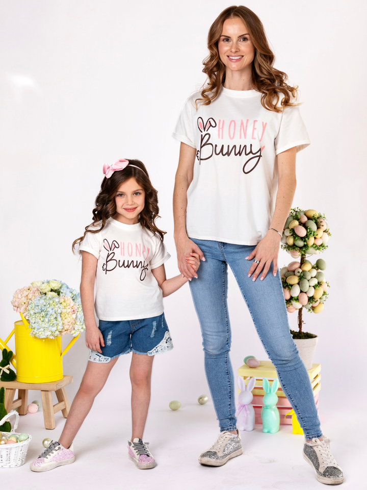 Mommy & Me Honey Bunny Easter Graphic Tee
