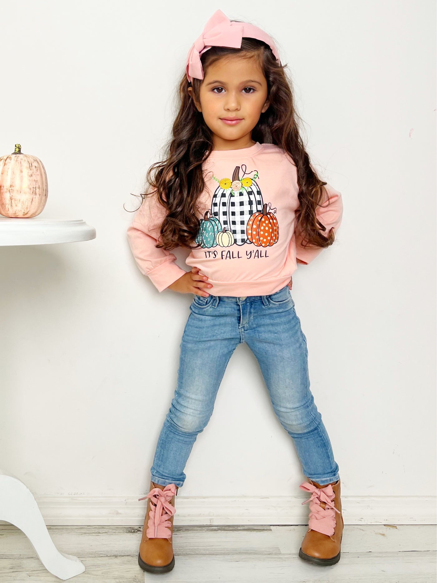 Toddlers Cute Fall Tops | It's Fall Y'all Pumpkin Patch Pullover Top