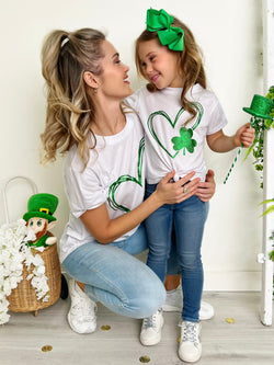 Mommy and Me Twin Hearts St. Paddy's Day Top