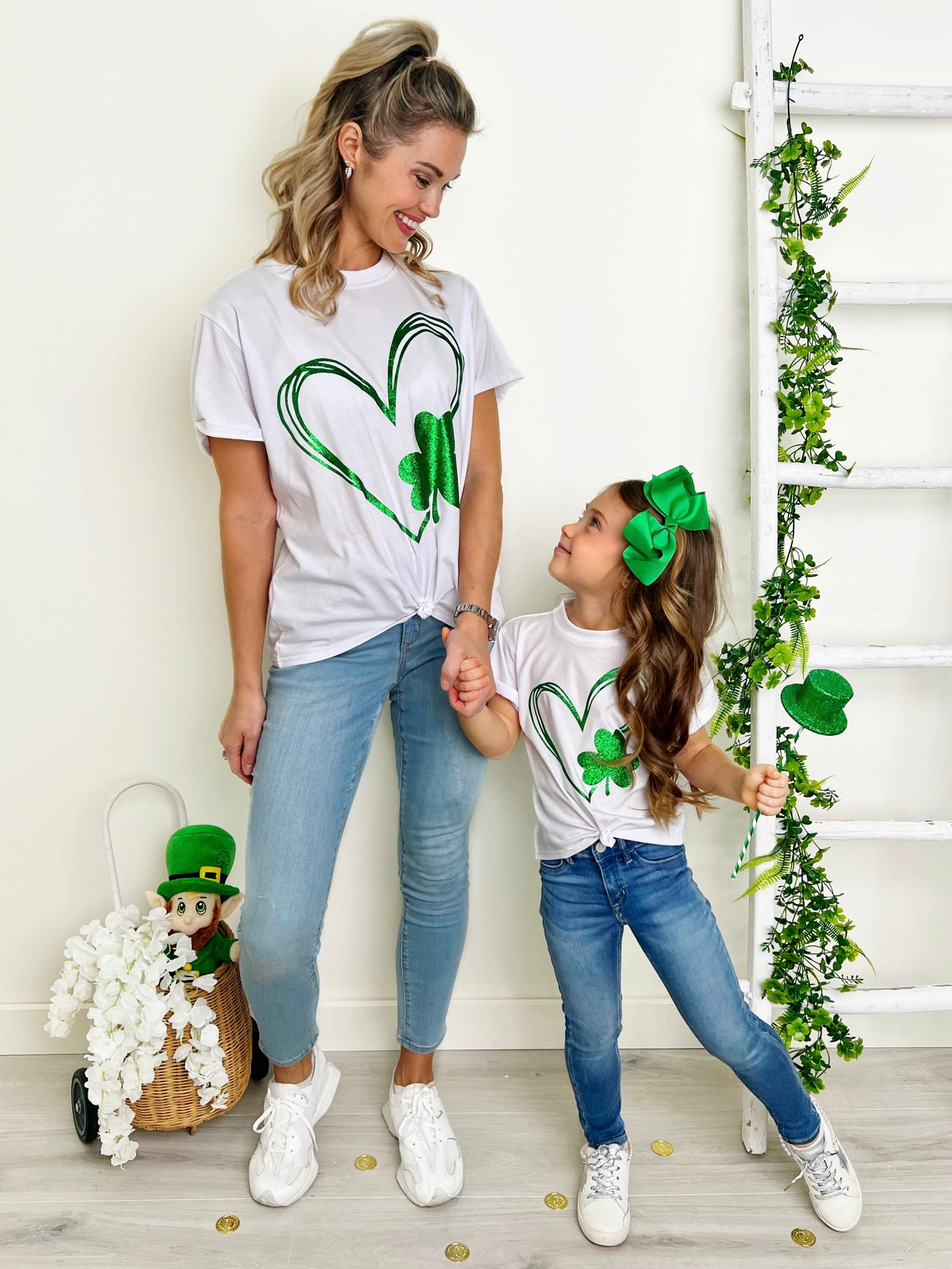 Mia Belle Girls St. Paddy's Day Heart Top | Mommy And Me