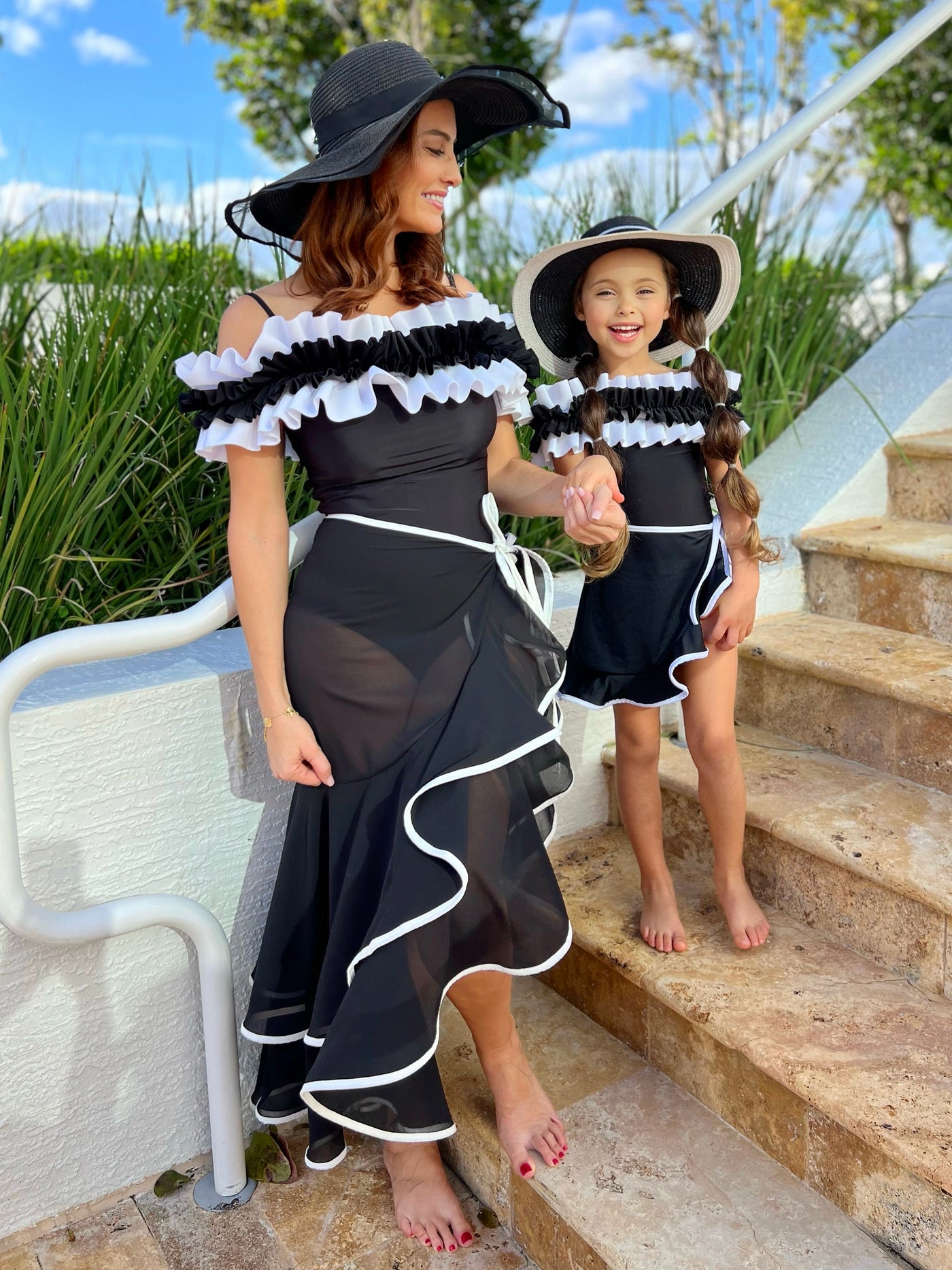 Mia Belle Girls Black Swimsuit Cover Up | Mommy and Me