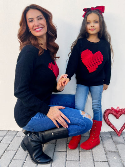 Mia Belle Mommy & Me Red Heart Sweater | Valentine's Top