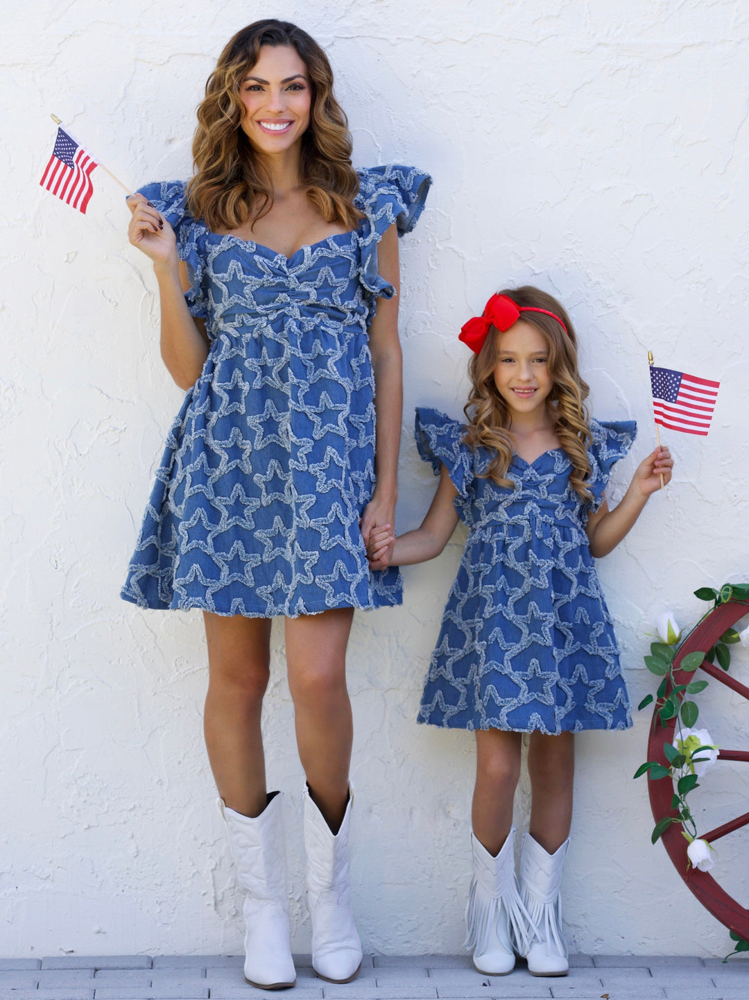 Mommy and Me Star Spangled Denim Dress