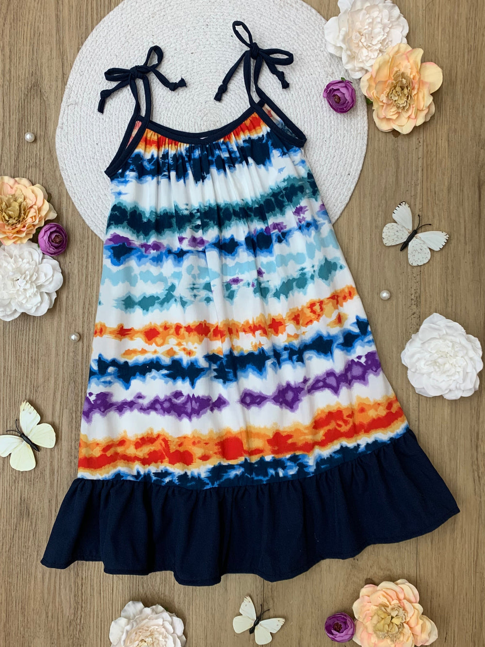 Mommy and Me Sunset Tie-Dye Ruffle Dress 