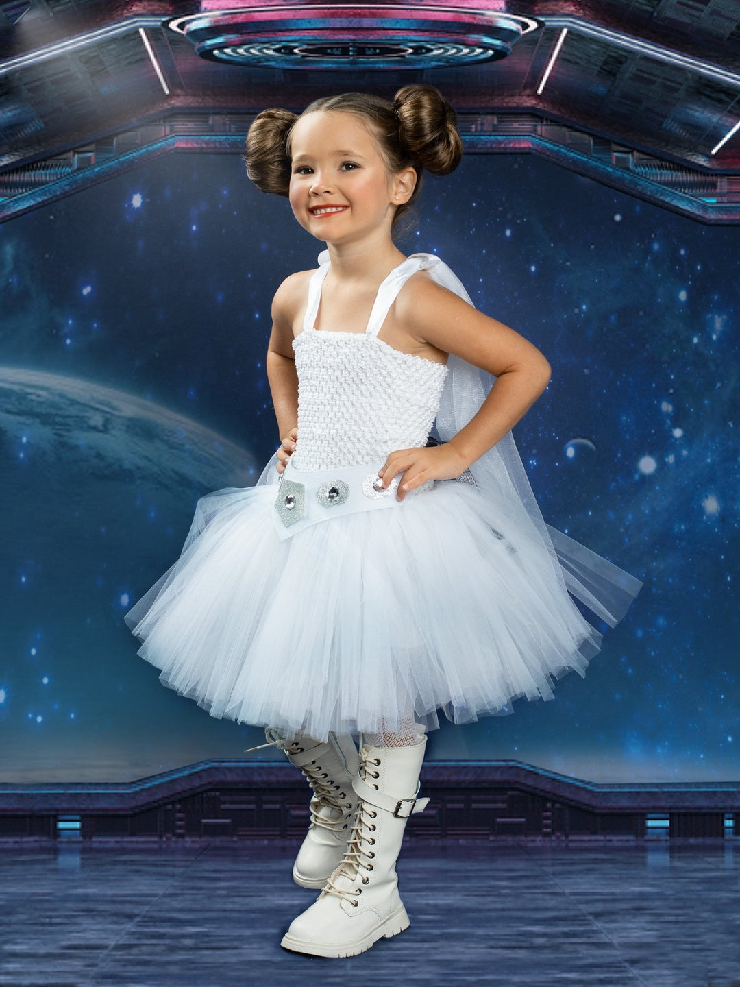 Girls Halloween Costumes | Star Wars Leia Tutu Dress | Mia Belle Girls