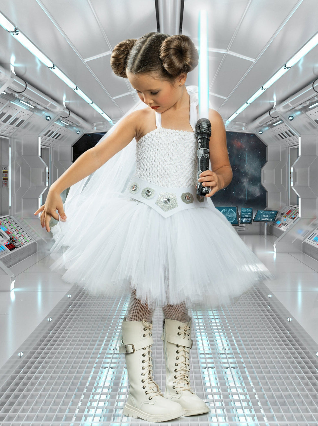 Girls Halloween Costumes | Star Wars Leia Tutu Dress | Mia Belle Girls