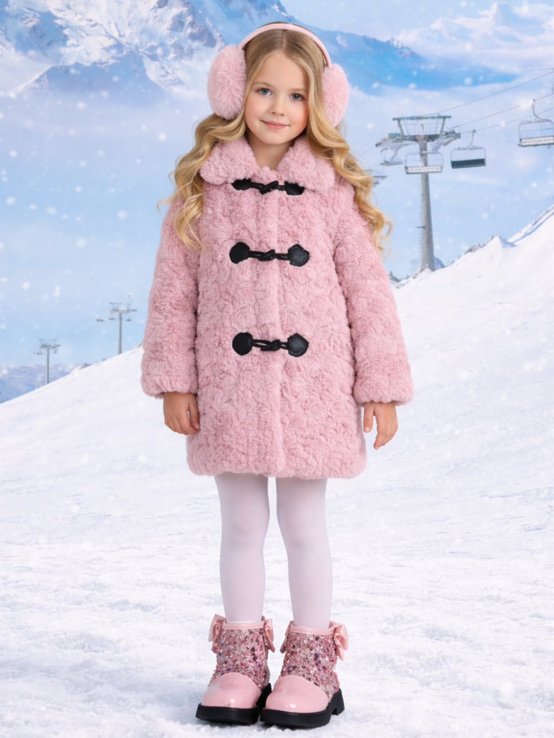 Fuzzy and Fabulous Faux Fur Winter Jacket Mia Belle Girls