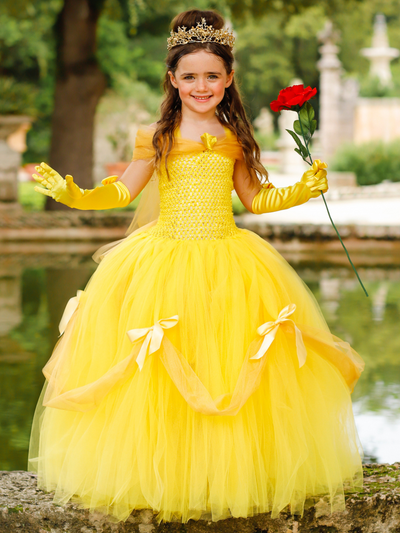Girls Halloween Costumes  Beauty And The Beast Inspired Tutu Gown – Mia  Belle Girls