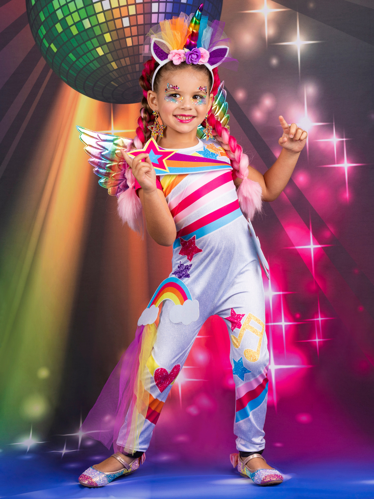 Kids Halloween Costumes | Disco Unicorn Jumpsuit | Mia Belle Girls