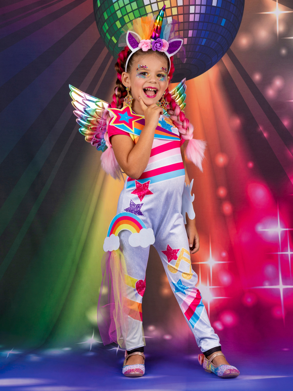 Kids Halloween Costumes | Disco Unicorn Jumpsuit | Mia Belle Girls