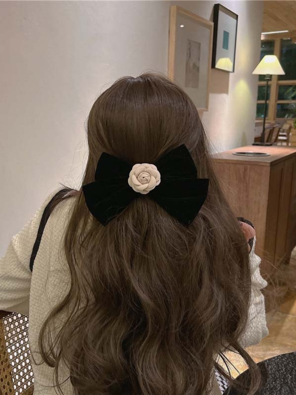 Mia Belle Girls Black Velvet Bow Hair Clip | Girls Accessories