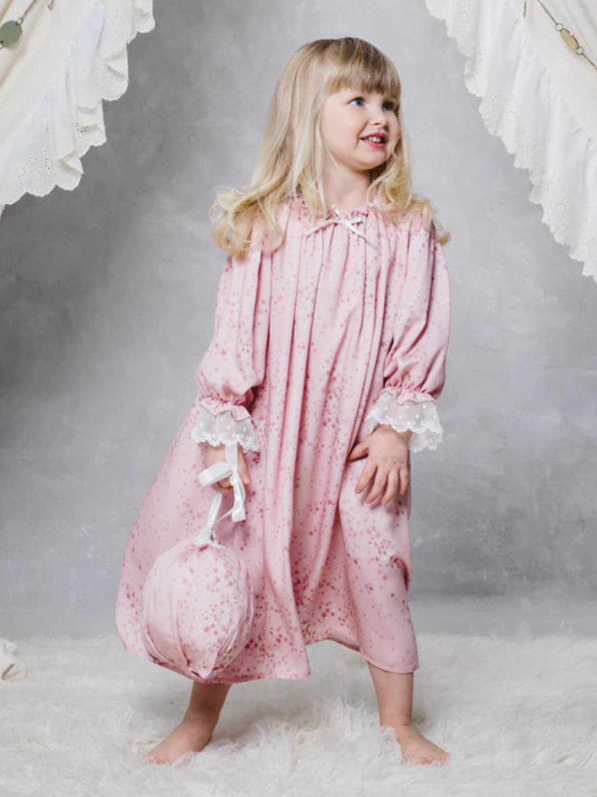 Mia Belle Girls Star Print Nightgown | Girls Pajamas