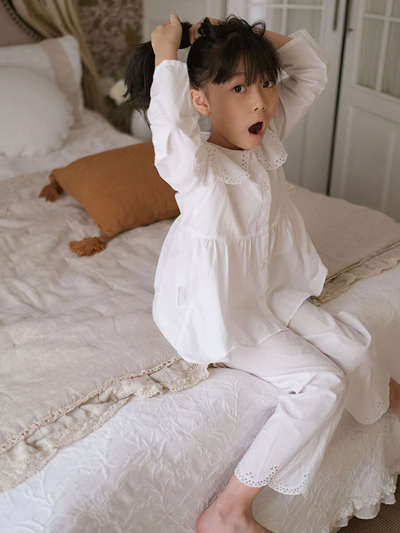 Mia Belle Girls Bib Collar Pajamas | Girls Loungewear