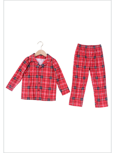 Mia Belle Girls Family Style Checkered Pajamas | Mommy & Me