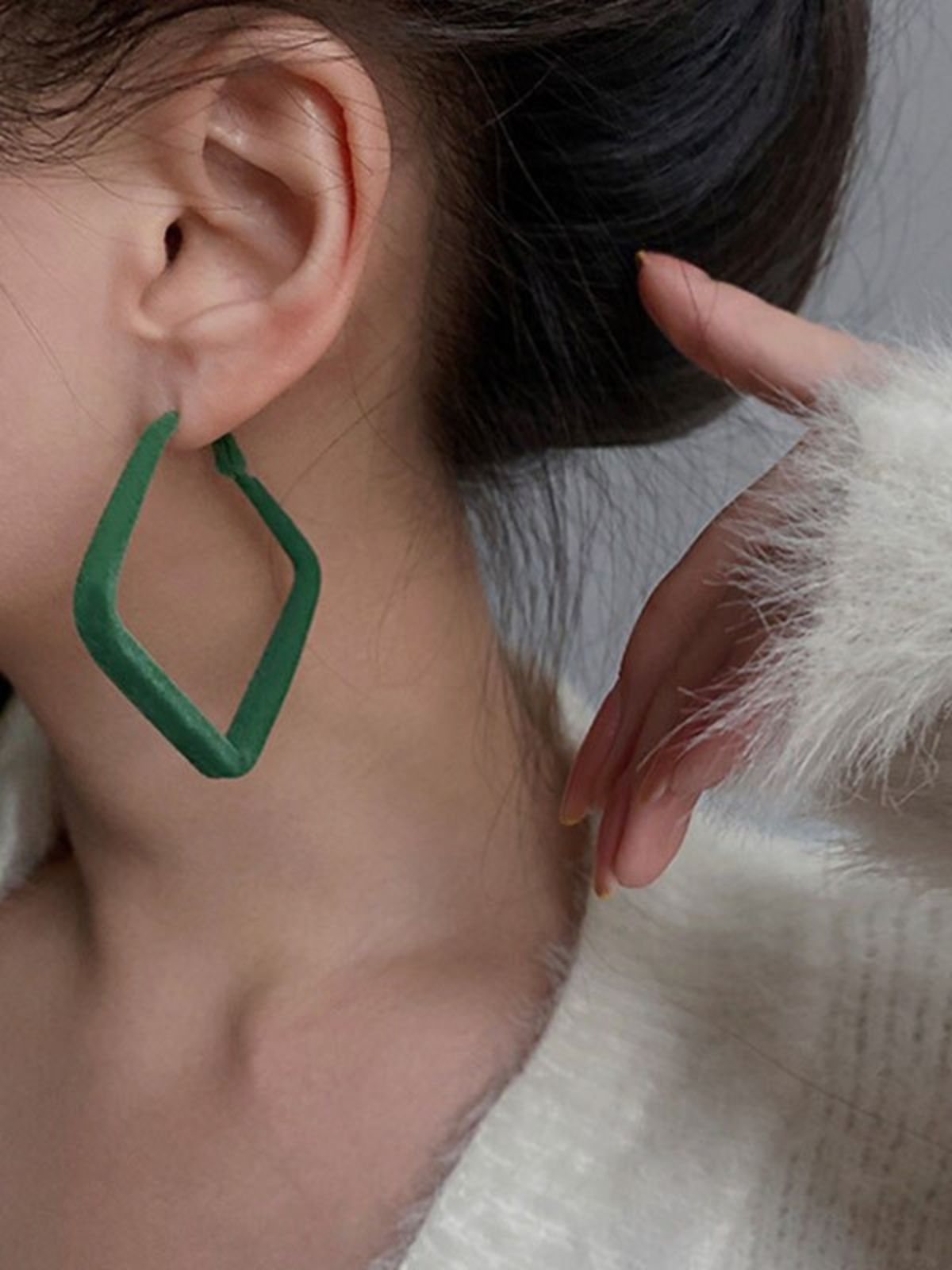 Mia Belle Girls Square Hoop Velvet Earrings | Girls Accessories