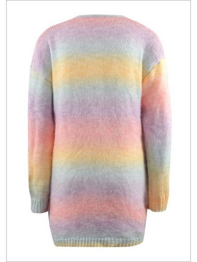 Mommy and Me Daydream Pastel Rainbow Open Cardigan