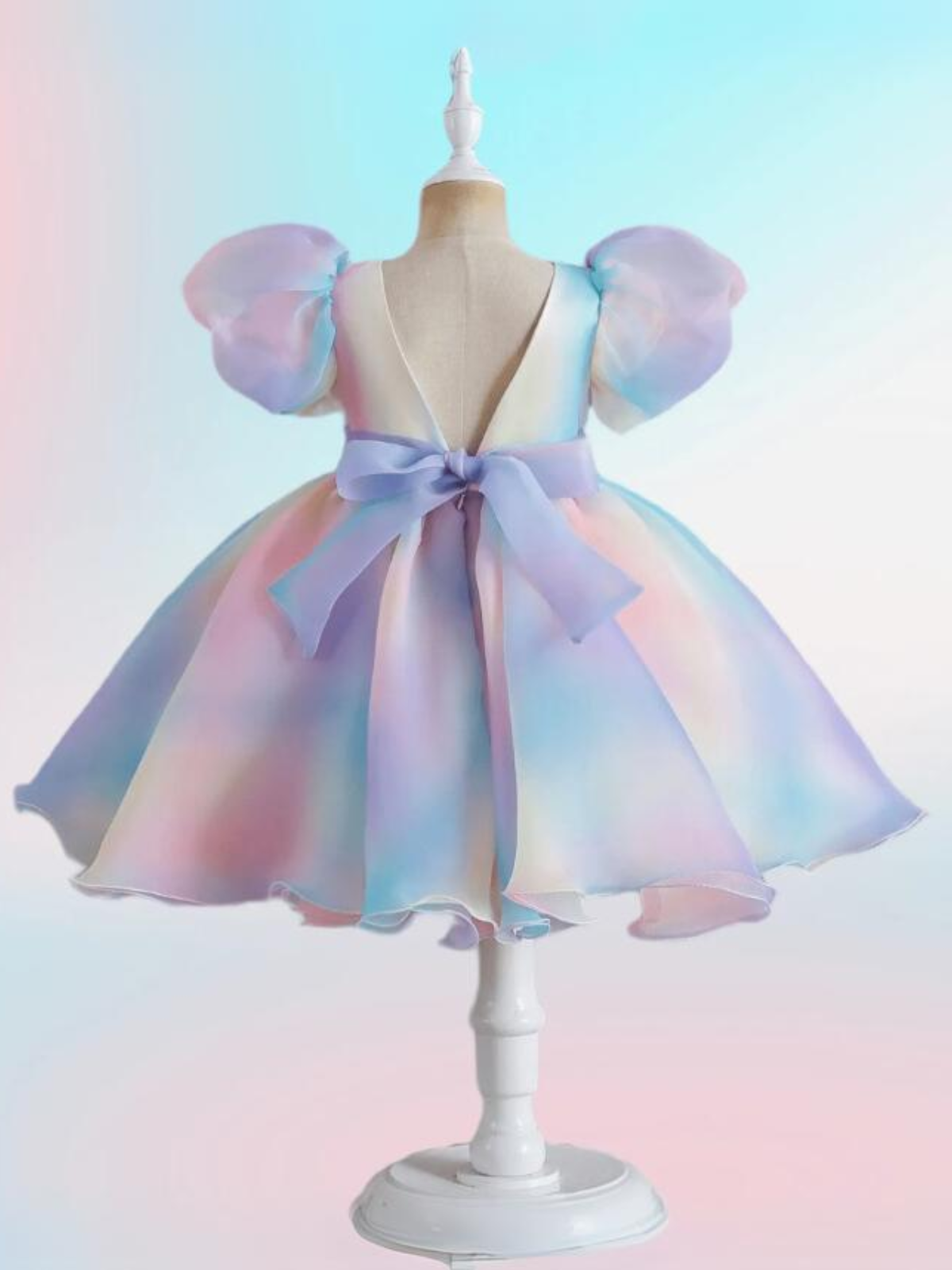 Mia Belle Girls Pastel Puff Sleeve Dress | Girls Spring Dresses