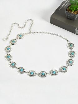 Womens Wild West Wanderer Turquoise Chain Belt