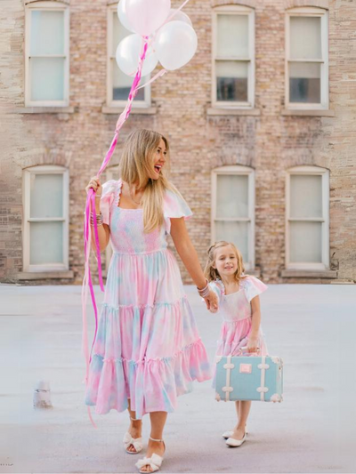 Mia Belle Girls Pastel Smocked Dress | Mommy And Me