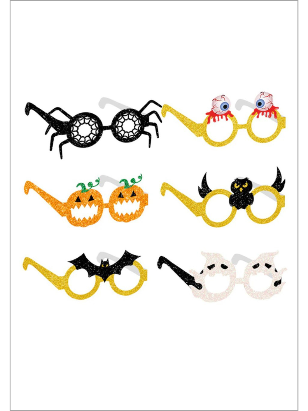 Mia Belle Girls Halloween Paper Glasses | Halloween Accessories
