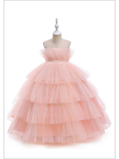 Mia Belle Girls Special Occasion Dresses | Tiered Tulle Gown
