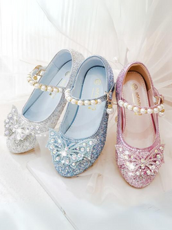 Razzle Dazzle Pearl Strap Mary Jane Shoes By Liv and Mia
