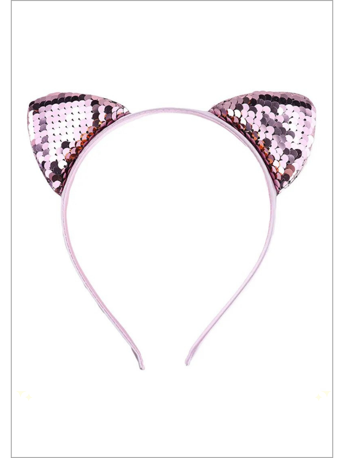 Mia Belle Girls Pink Reversible Sequin Cat Ear Headband | Accessories