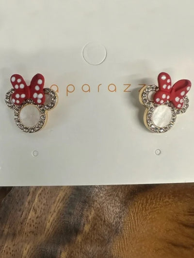 Mia Belle Girls Red Bowknot Mouse Earrings | Girls Accessories