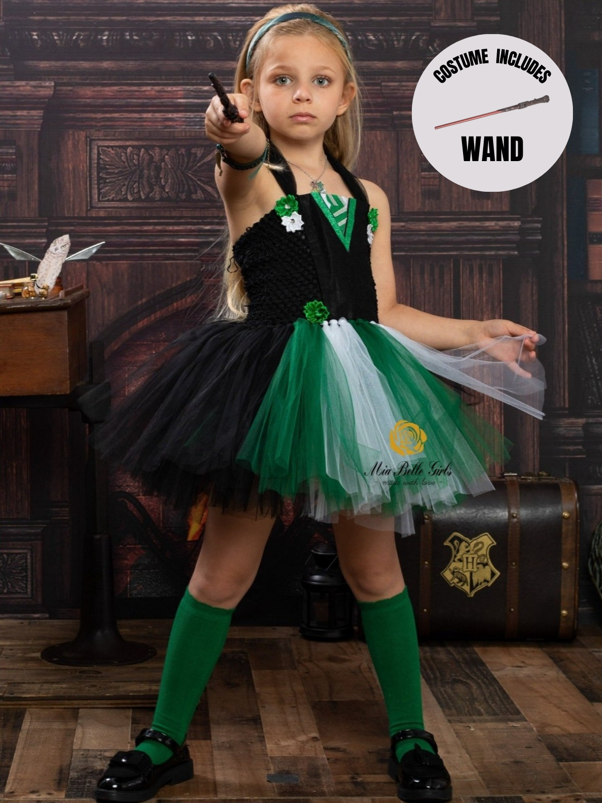 Girls Harry Potter Inspired Slytherin Tutu Costume Dress
