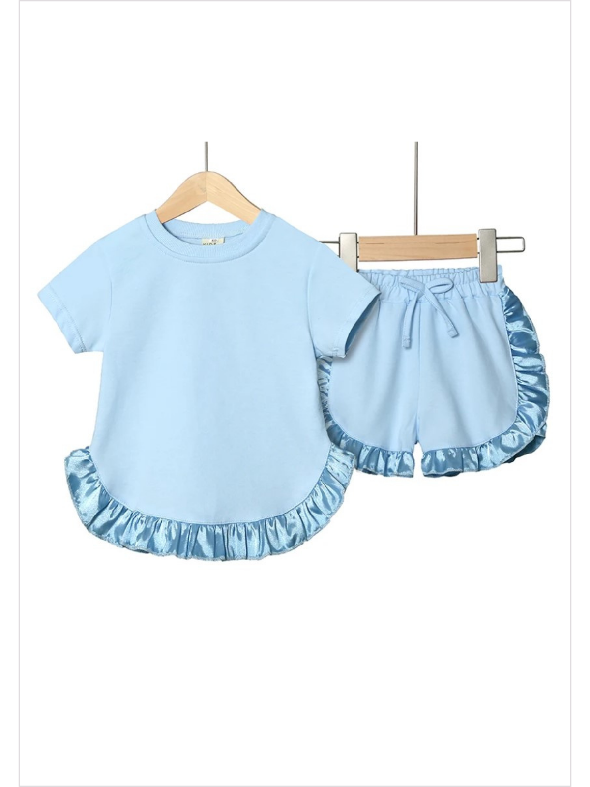 Ruffle Trim Tee and Shorts Set | Summer Outfits | Mia Belle Girls