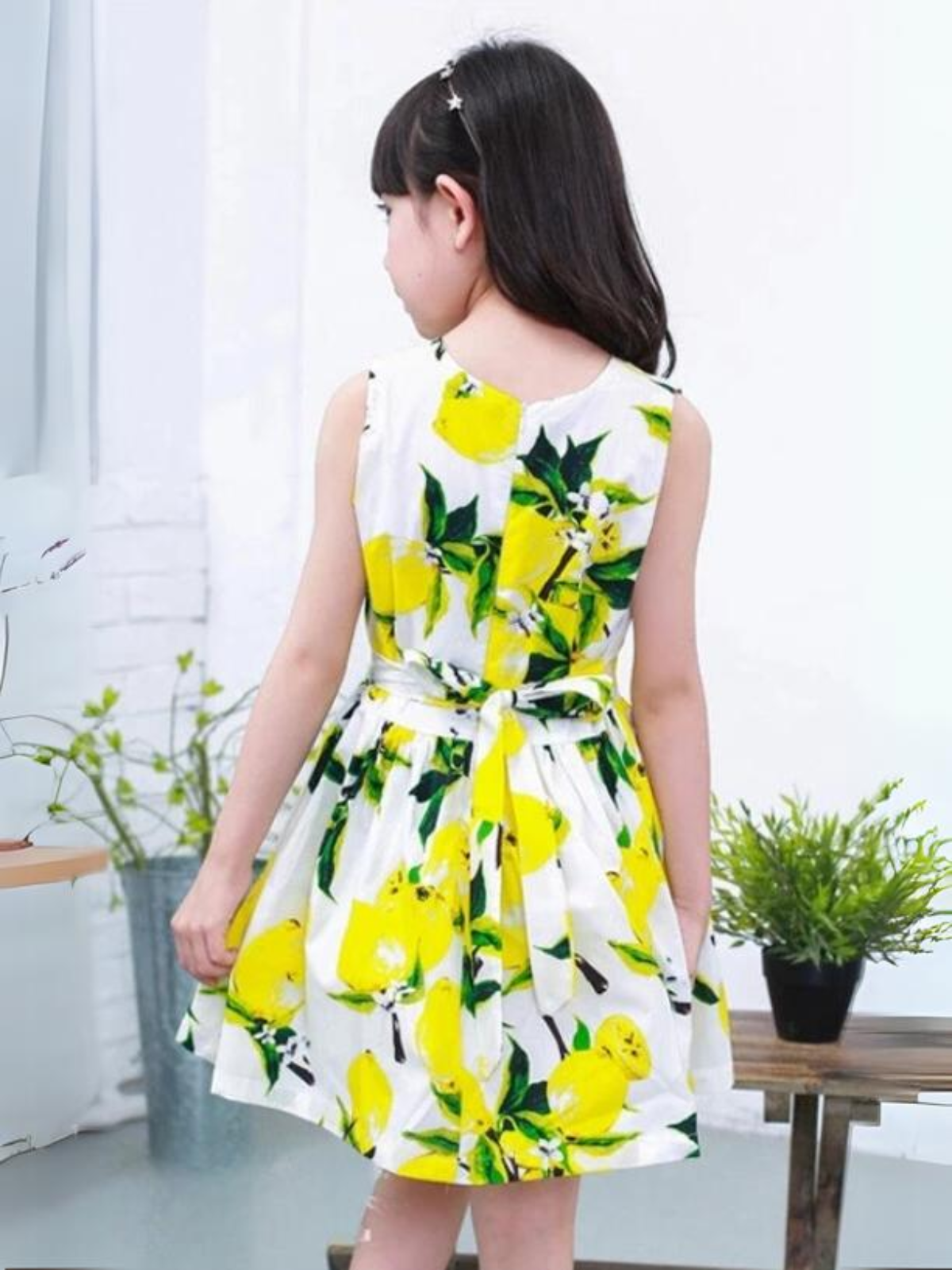 Mia Belle Girls Lemon Sleeveless Dress | Girls Summer Dresses