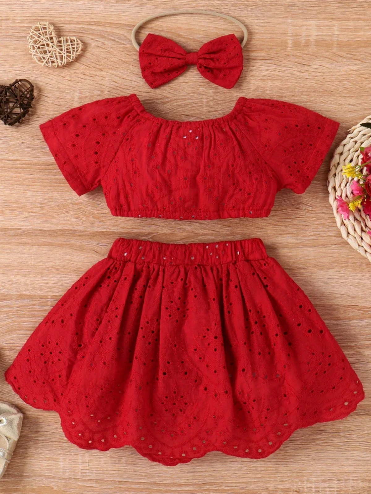 Infant Eyelet Lace Skirt Set | Cowgirl Fashion | Mia Belle Girls