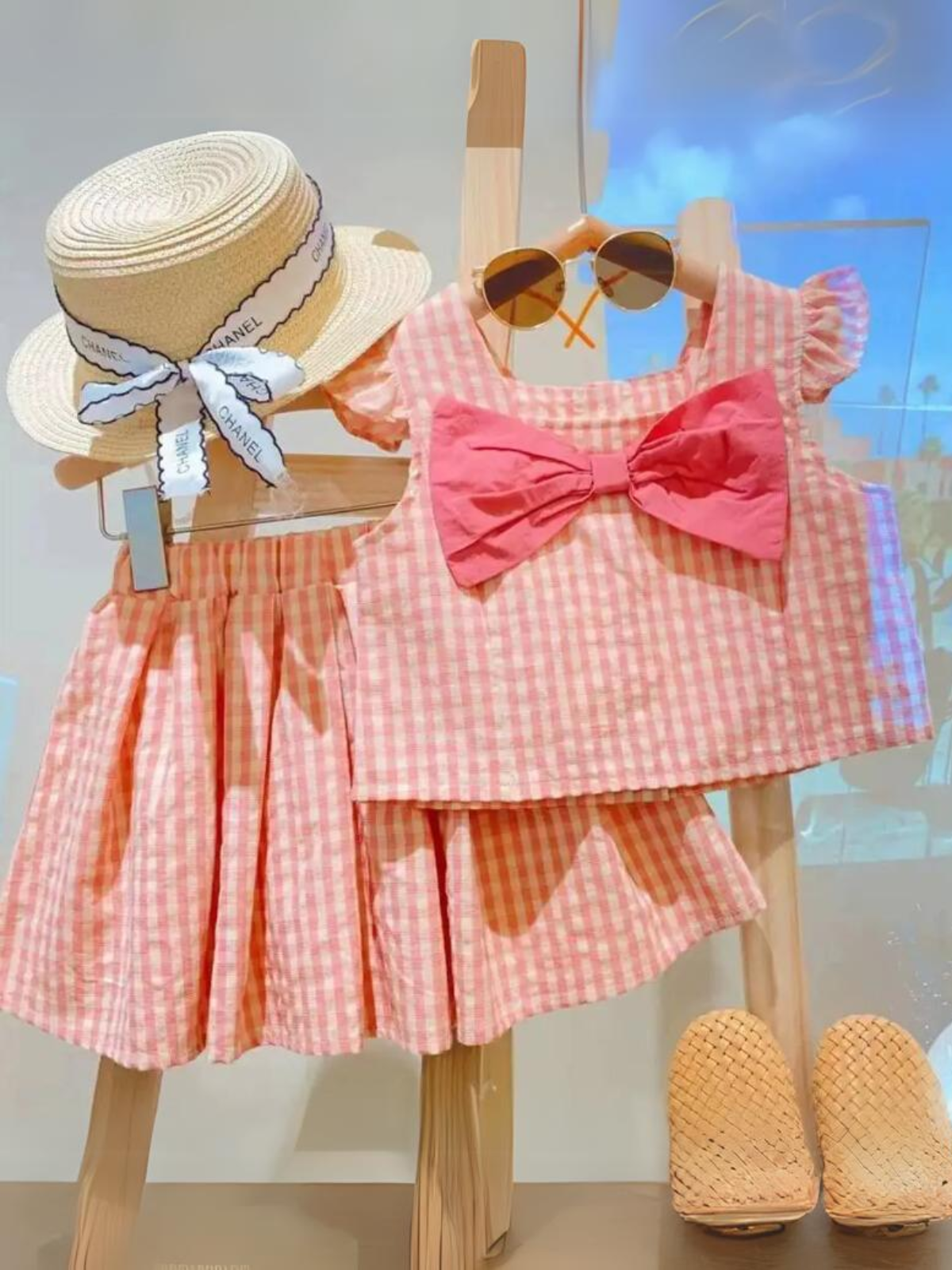 ◇RONRON◇ SET GINGHAM KNIT KNIT MINI SKIRT PINK SET ◇RONRON◇ SET GINGHAM KNIT KNIT MINI SKIRT PINK SET