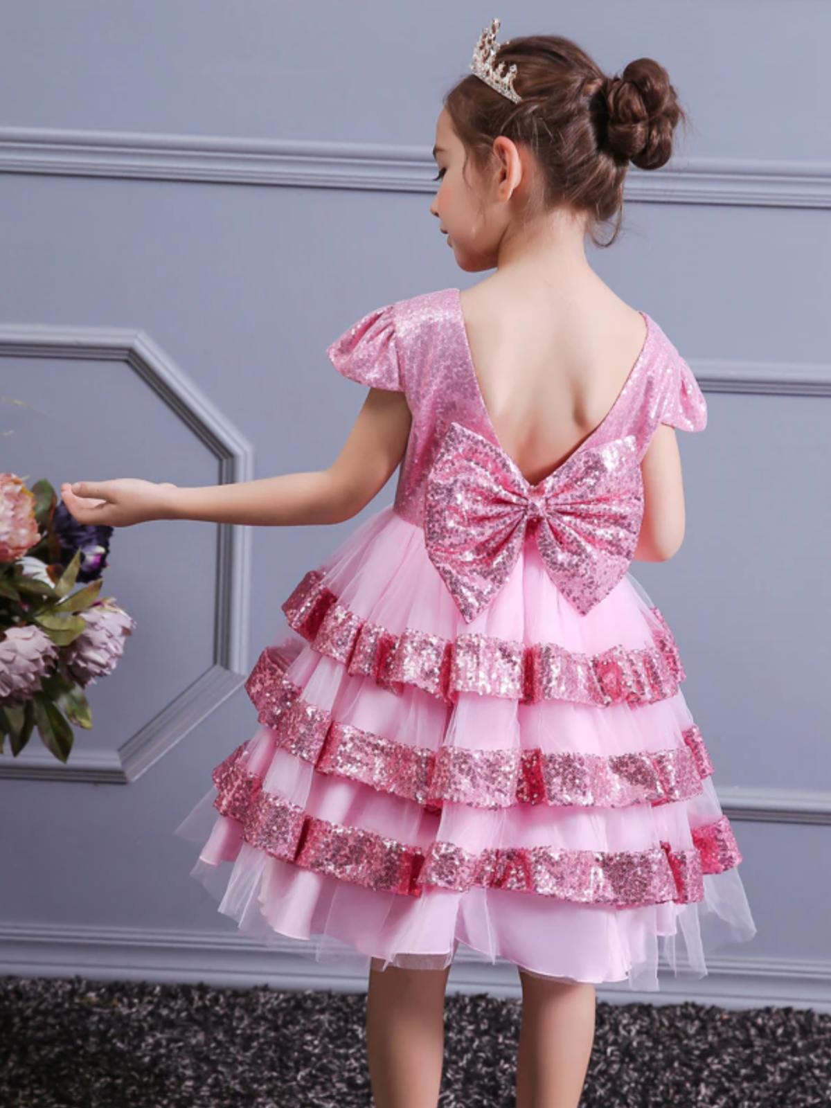 Glittering Girl Sequin Backless Dress