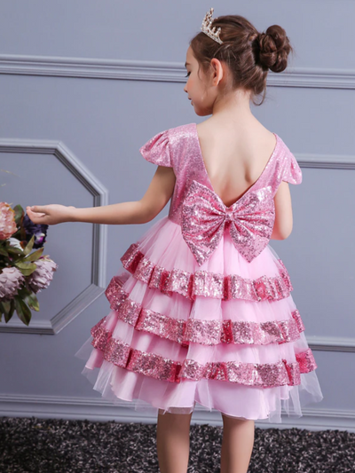Glittering Girl Sequin Backless Dress