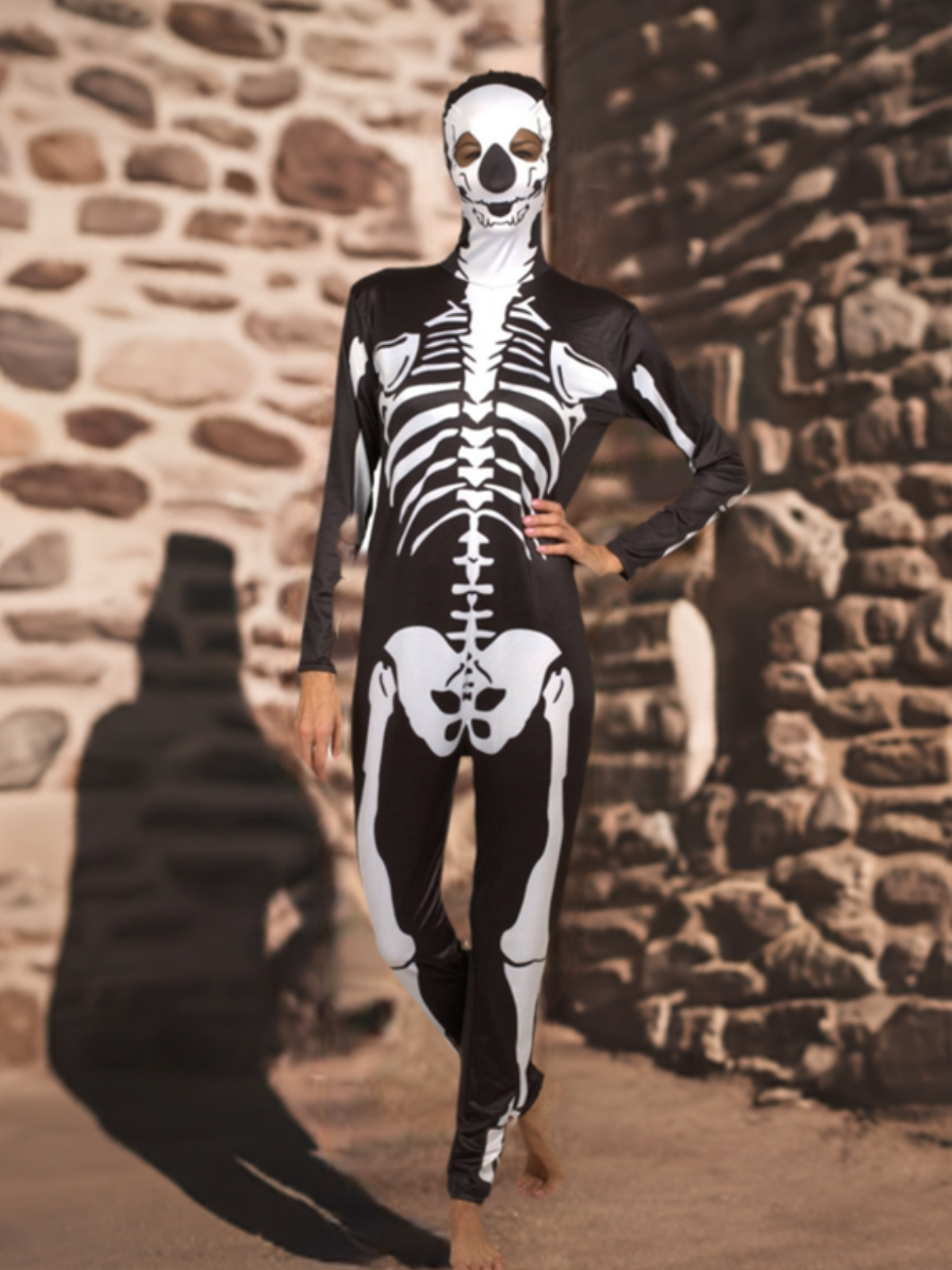 Adult Unisex Skeleton Full Bodysuit Costume