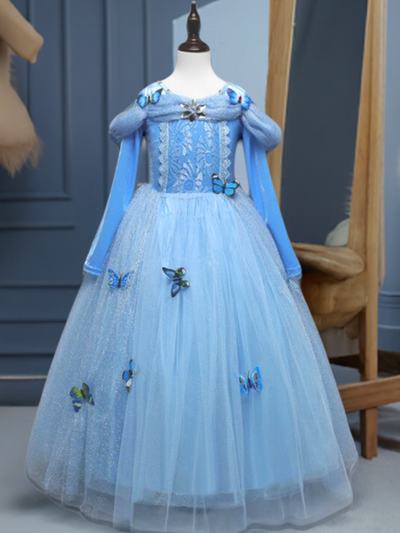 Girls Cinderella Inspired Butterfly Costume Ball Gown