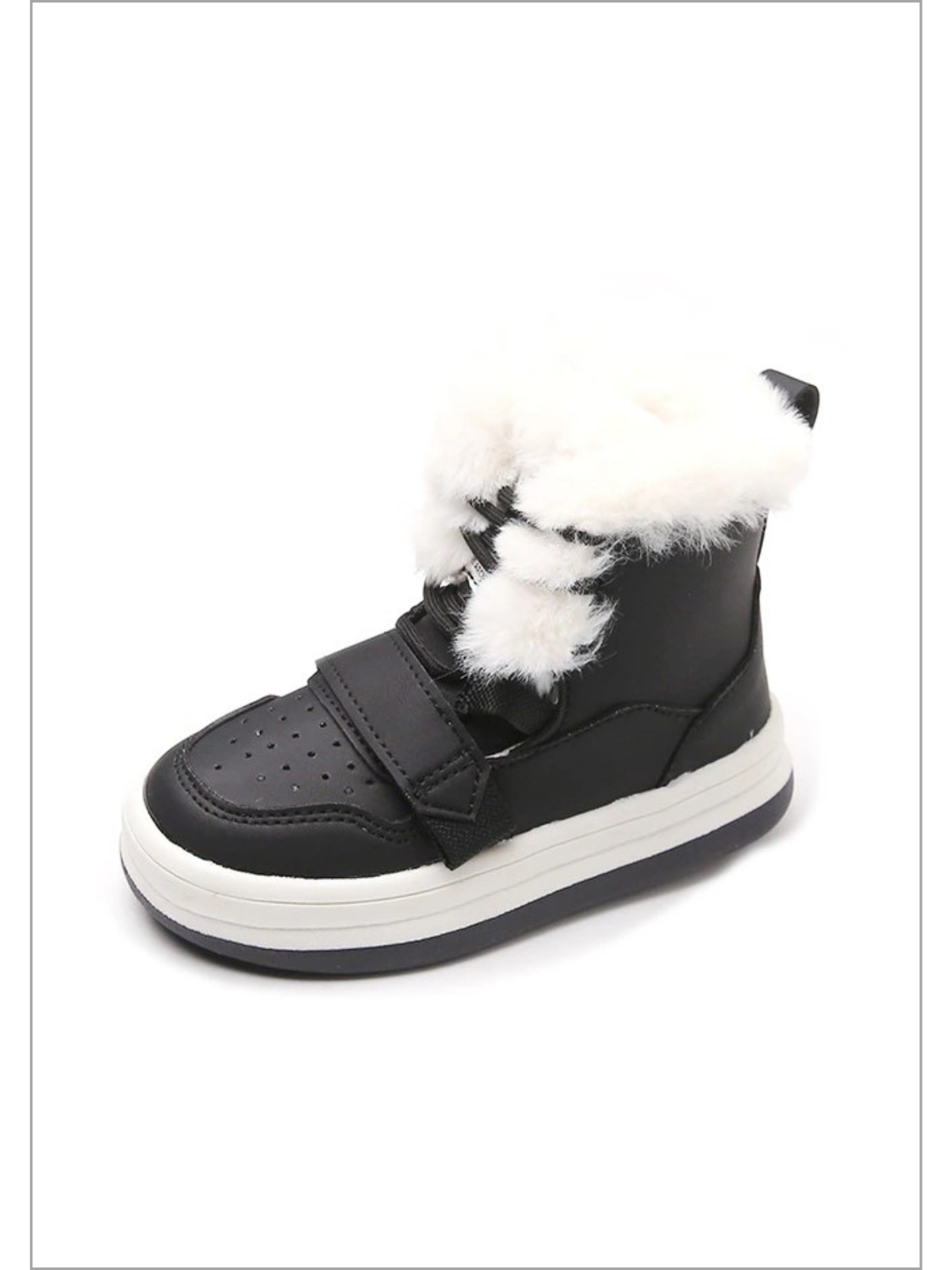 Girls Shoes By Liv and Mia | Black Faux Fur Lined Snow Boots 