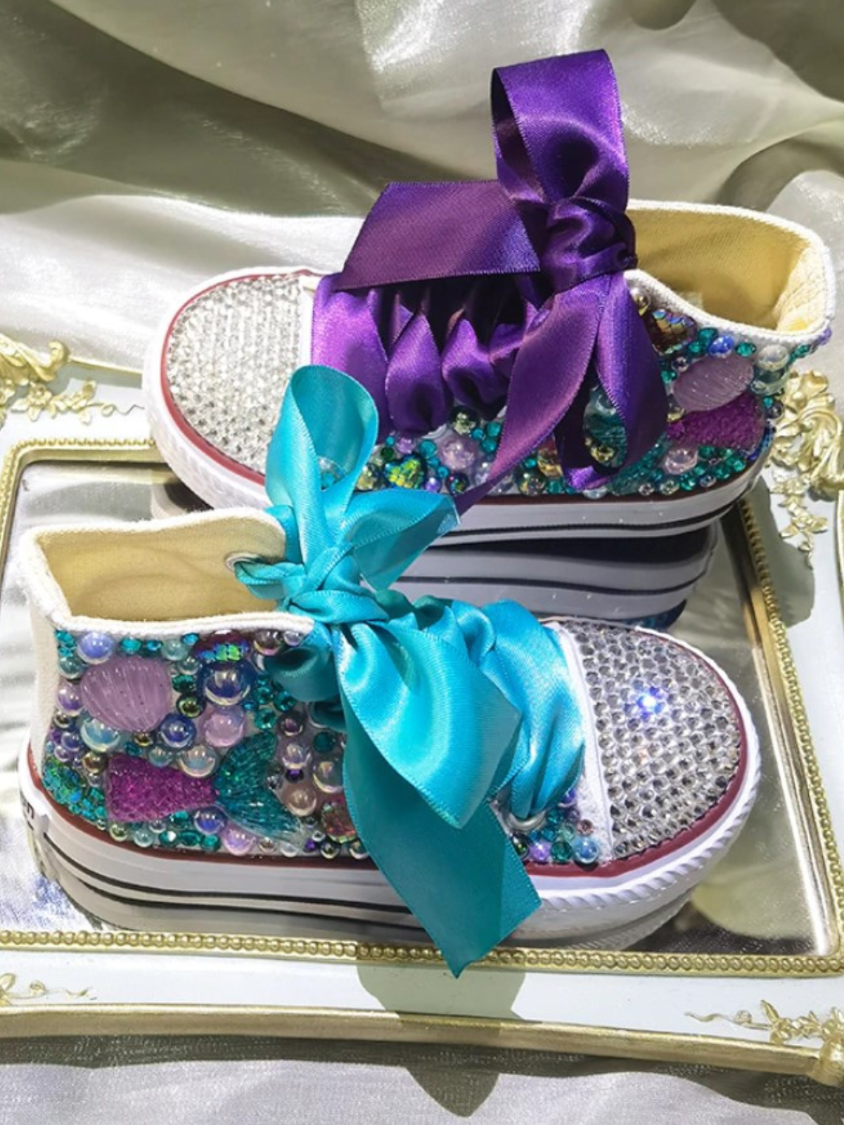 Mia Belle Girls Ocean Beads Canvas Sneakers | Shoes By Liv and Mia